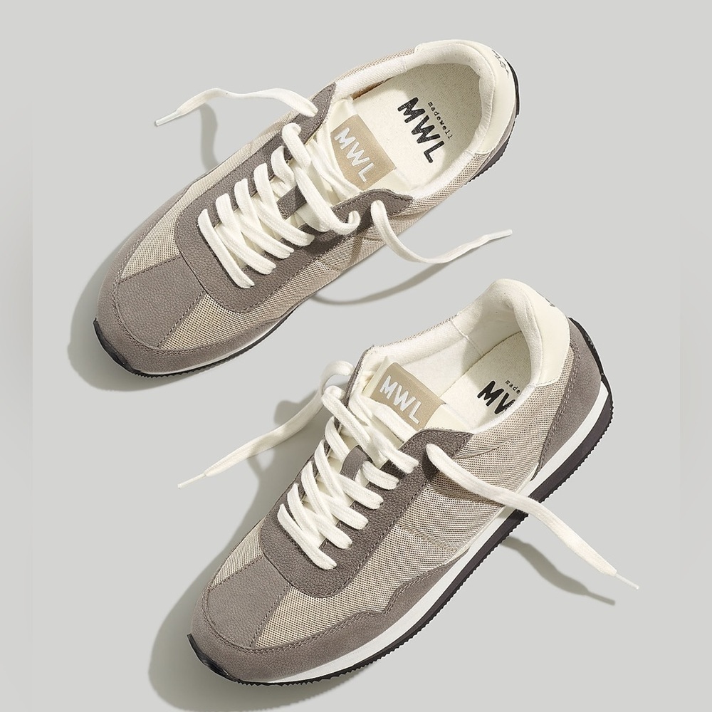Madewell League Sneakers in Washed Nubuck and Mesh NH198